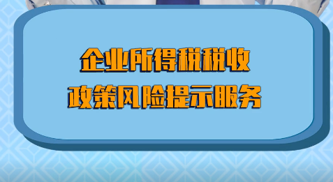 企业所得税税收政策风险提示服务